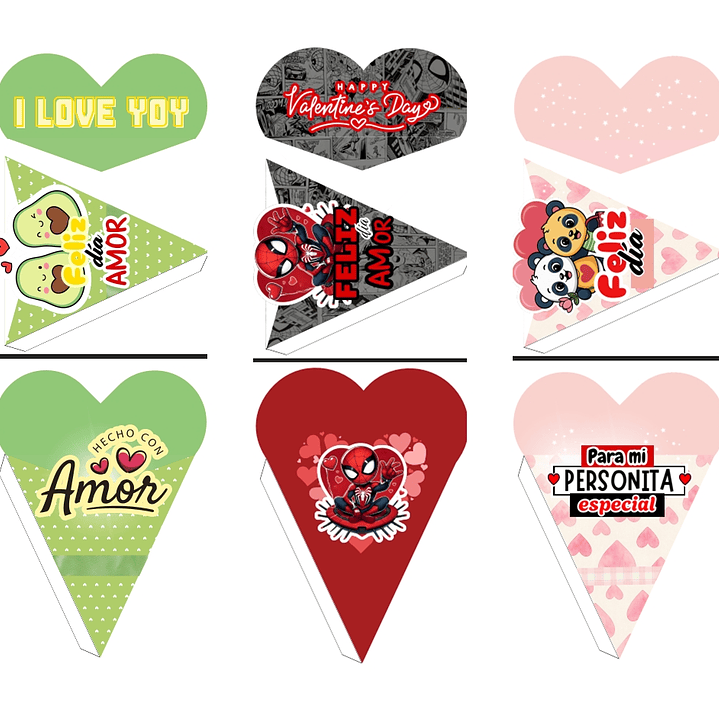 14 Plantillas de Diseño Conos San Valentín Archivos PDF 3