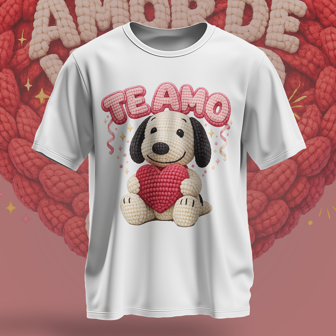 12 Plantillas de Diseño Remera Camiseta Snoopy San Valentín Archivos PNG 1