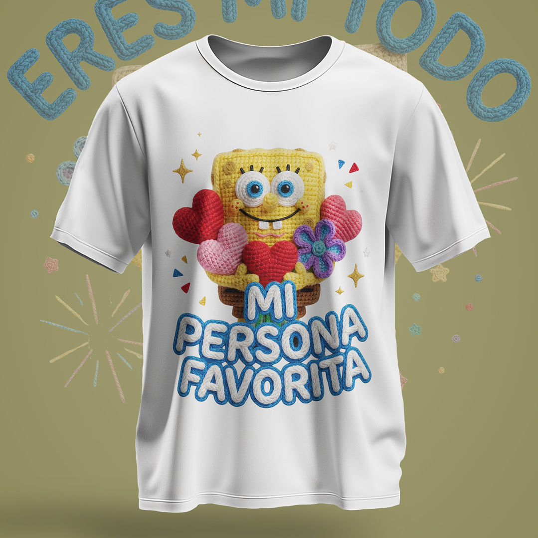 12 Plantillas de Diseño Remera Camiseta Bob Esponja San Valentín Archivos PNG 3