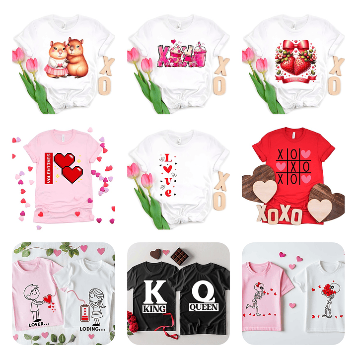 48 Plantillas de Diseño Remera Camiseta San Valentín Archivos PNG 3