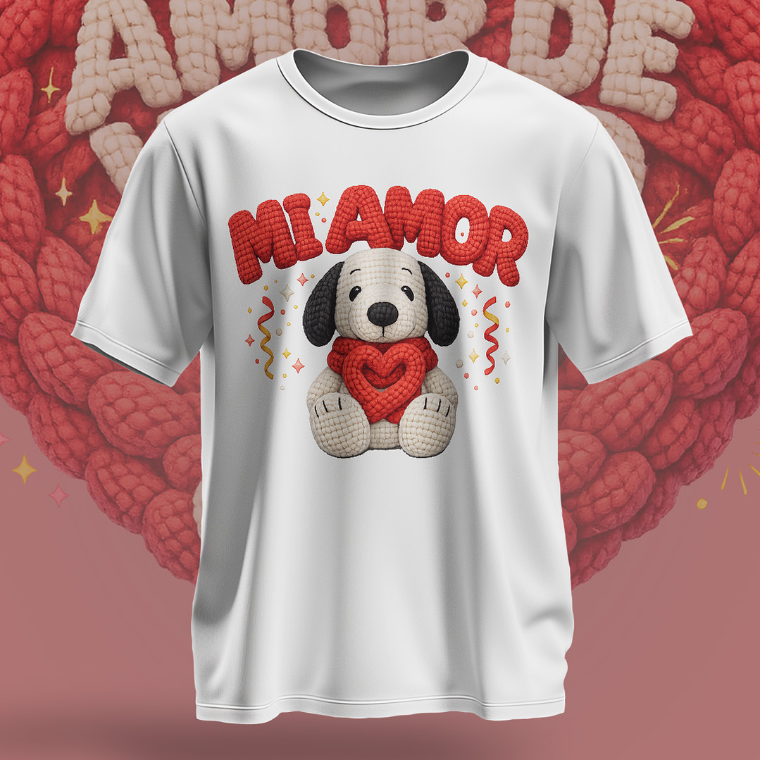 12 Plantillas de Diseño Remera Camiseta Snoopy San Valentín Archivos PNG 3