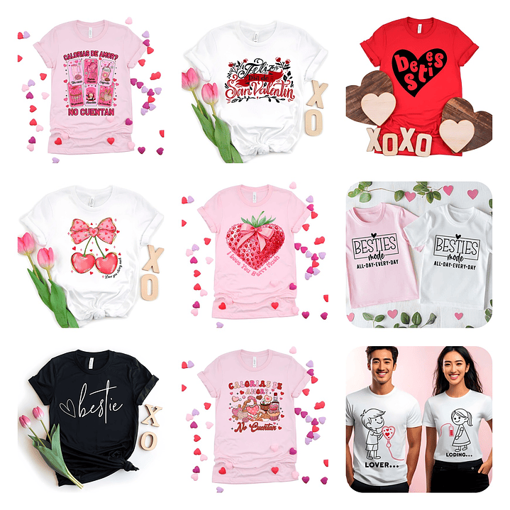 48 Plantillas de Diseño Remera Camiseta San Valentín Archivos PNG 4