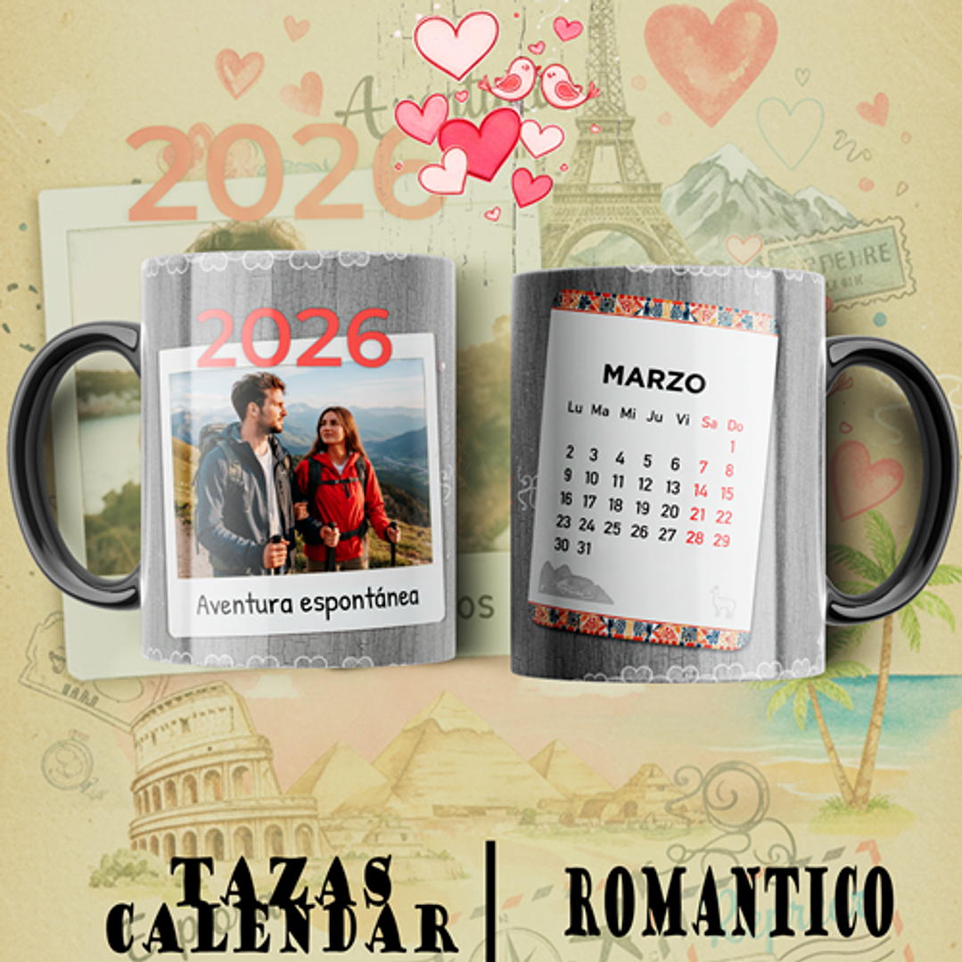 12 Plantillas de Diseño Tazas Calendarios 2026 San Valentín Archivos PSD 2