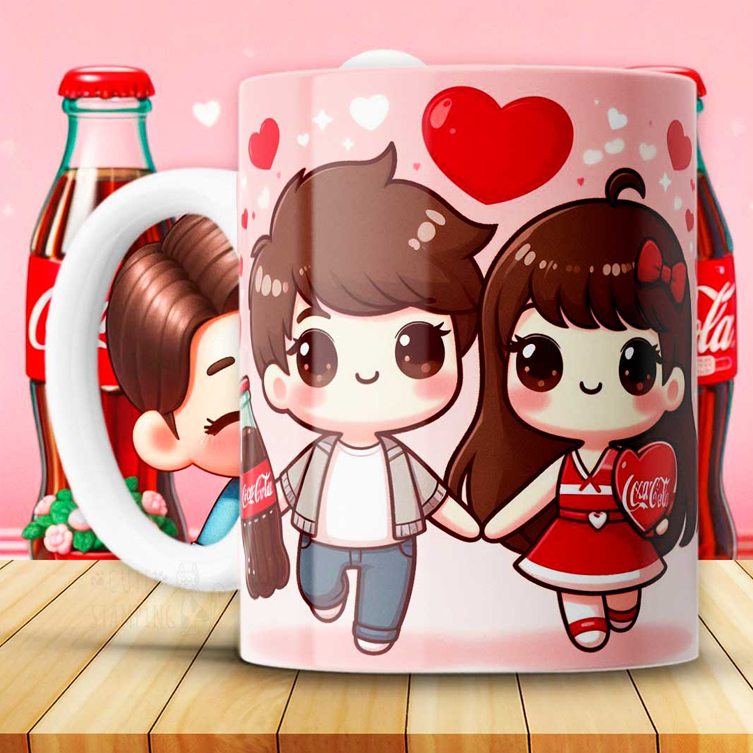 12 Plantillas de Diseño Tazas Coca Cola San Valentín Archivos JPG 1