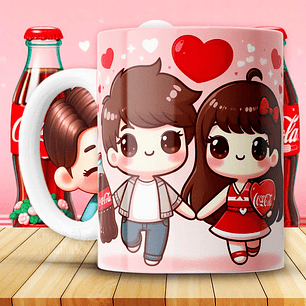 12 Plantillas de Diseño Tazas Coca Cola San Valentín Archivos JPG