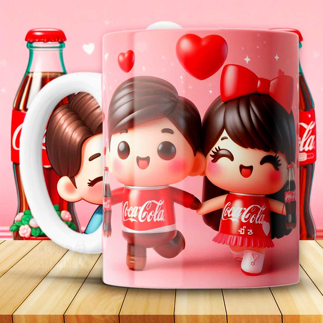 12 Plantillas de Diseño Tazas Coca Cola San Valentín Archivos JPG 2