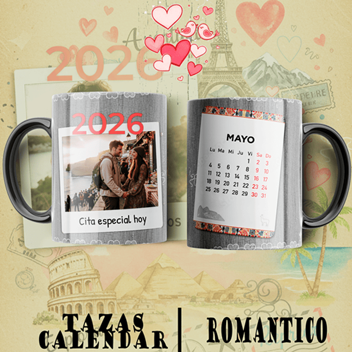 12 Plantillas de Diseño Tazas Calendarios 2026 San Valentín Archivos PSD 4