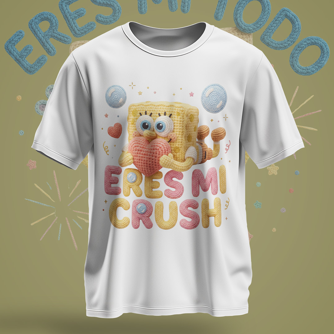 12 Plantillas de Diseño Remera Camiseta Bob Esponja San Valentín Archivos PNG 8