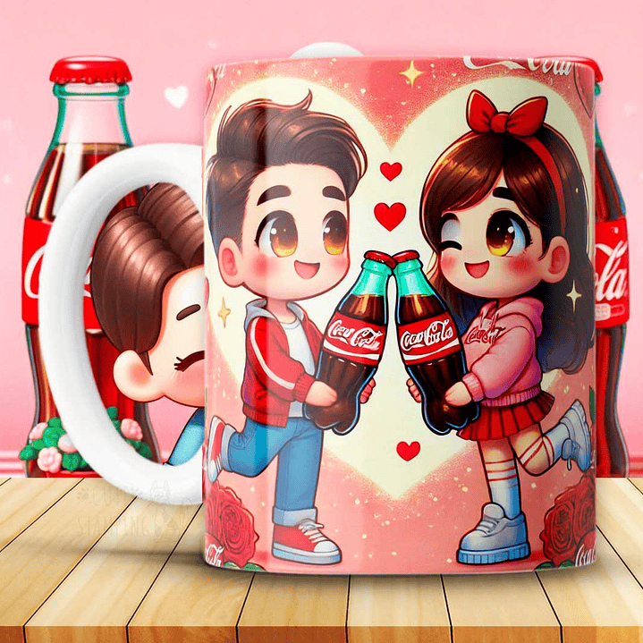 12 Plantillas de Diseño Tazas Coca Cola San Valentín Archivos JPG 4