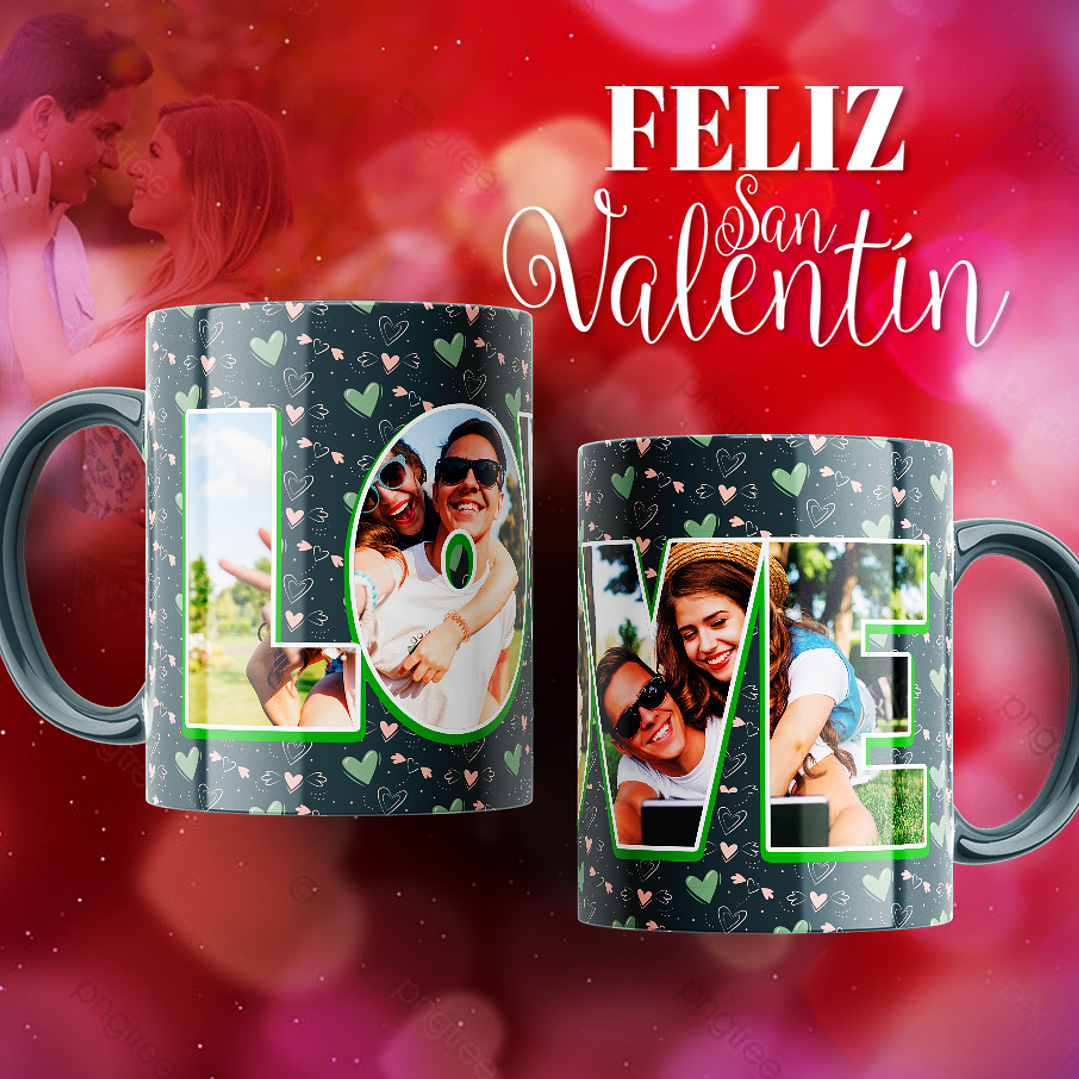 10 Plantillas de Diseño Tazas Love San Valentín Archivos Editables PSD 1