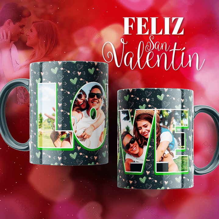 10 Plantillas de Diseño Tazas Love San Valentín Archivos Editables PSD 1