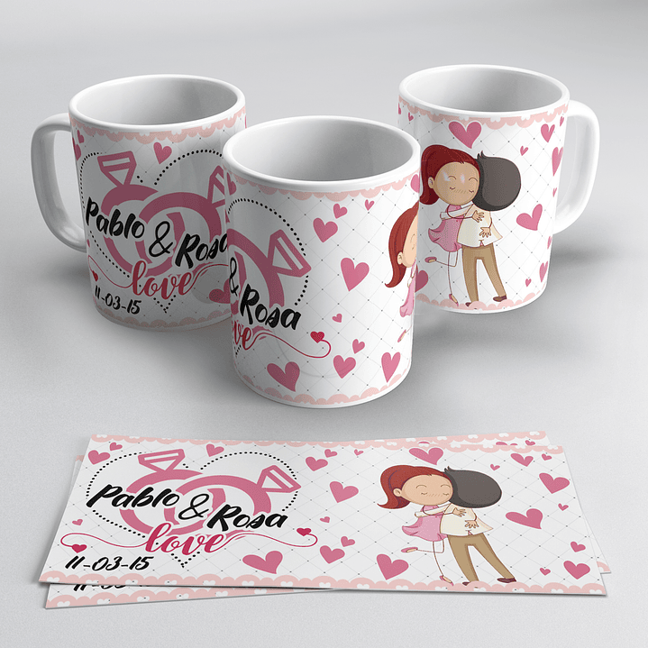 13 Plantillas de Diseño Tazas San Valentin Enamorados Archivos PNG 3