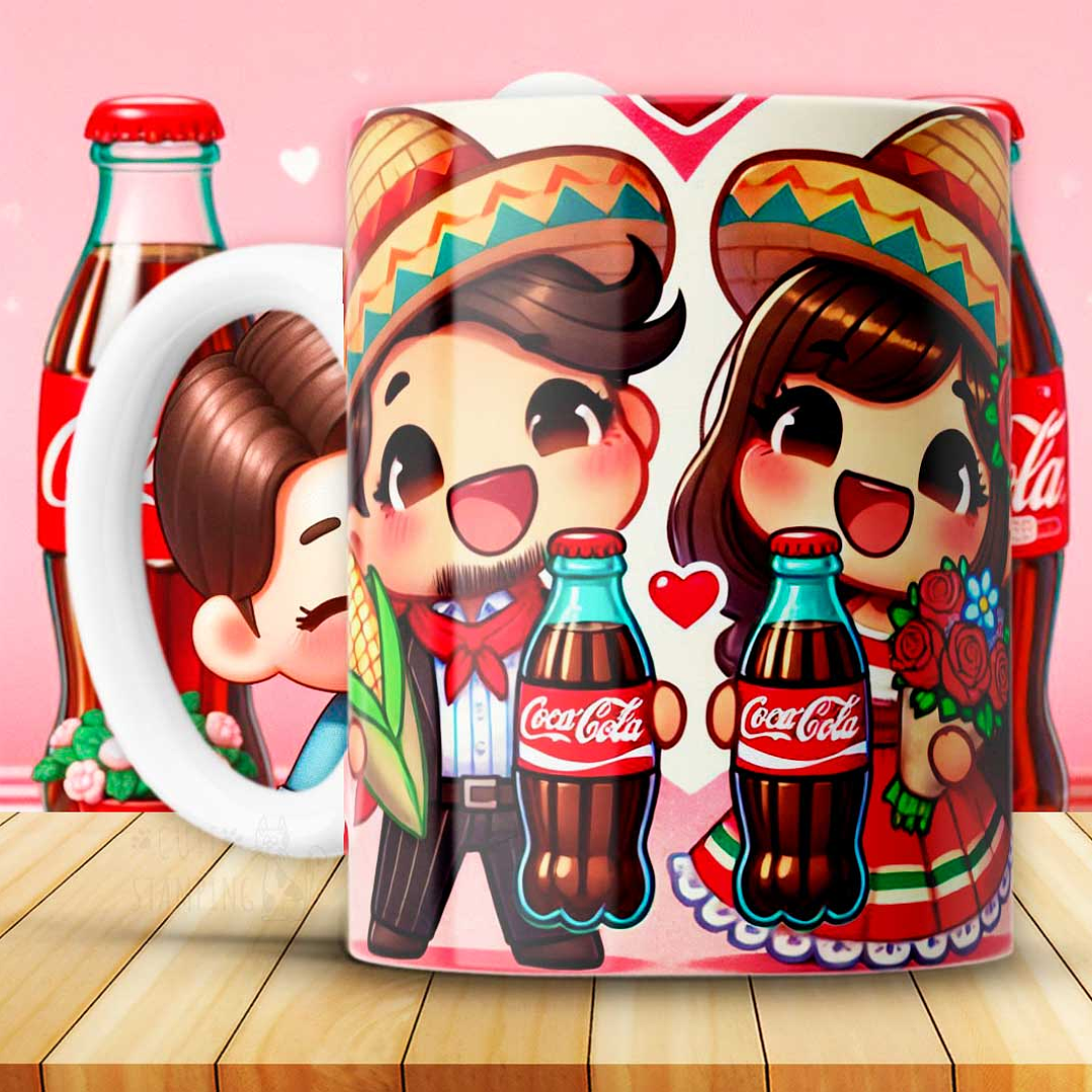 12 Plantillas de Diseño Tazas Coca Cola San Valentín Archivos JPG 6