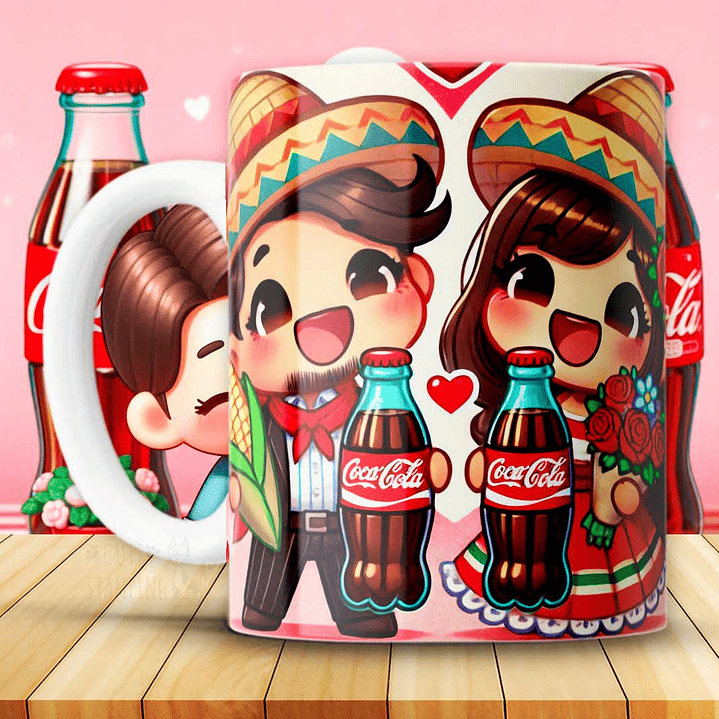 12 Plantillas de Diseño Tazas Coca Cola San Valentín Archivos JPG 6