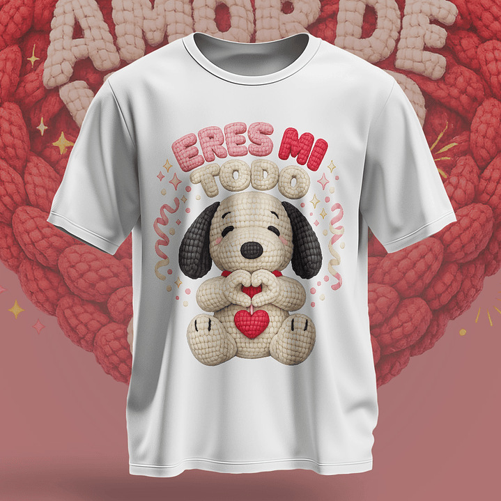 12 Plantillas de Diseño Remera Camiseta Snoopy San Valentín Archivos PNG 9