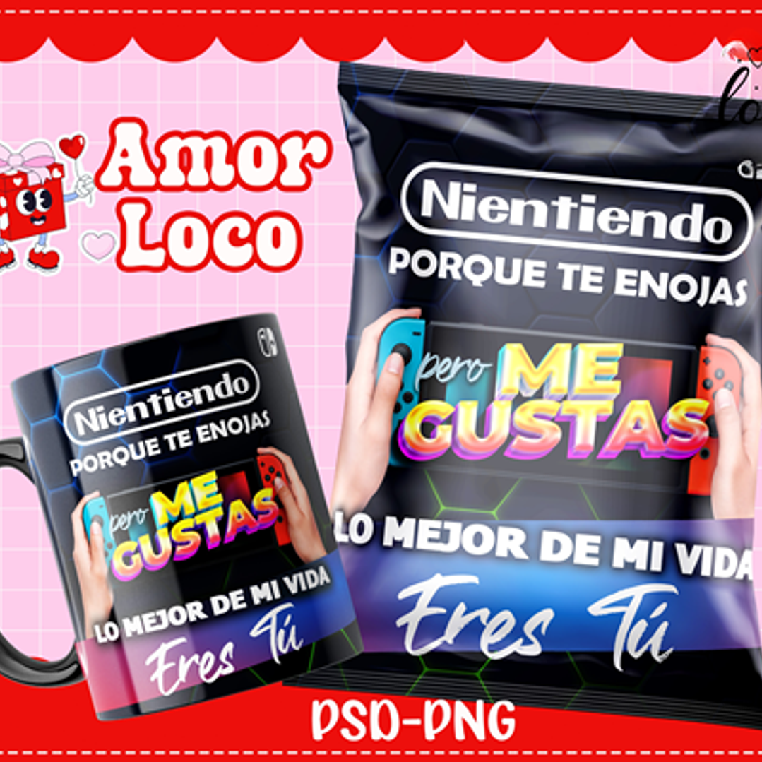 Plantillas de Diseño Tazas Golosinas San Valentín Archivos PNG y PSD 4