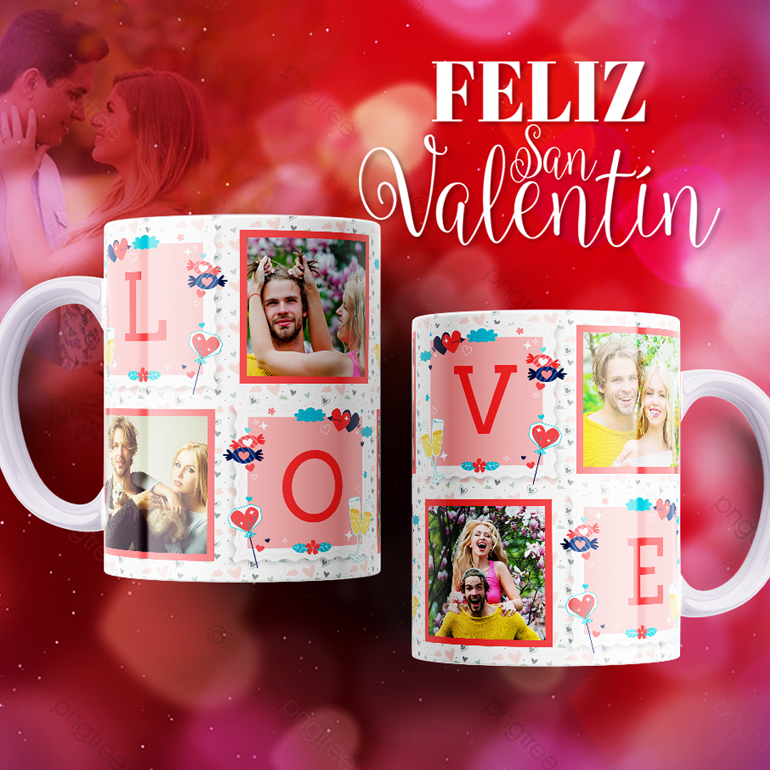 10 Plantillas de Diseño Tazas Love San Valentín Archivos Editables PSD 2