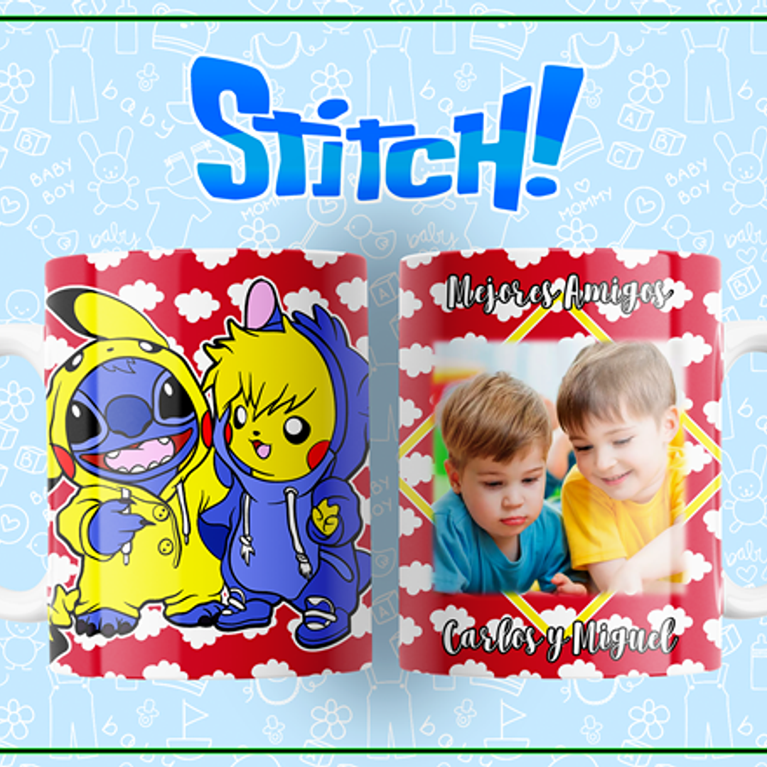 10 Plantillas de Diseño Tazas Stitch Mejores Amigos Archivos Editables PSD 1
