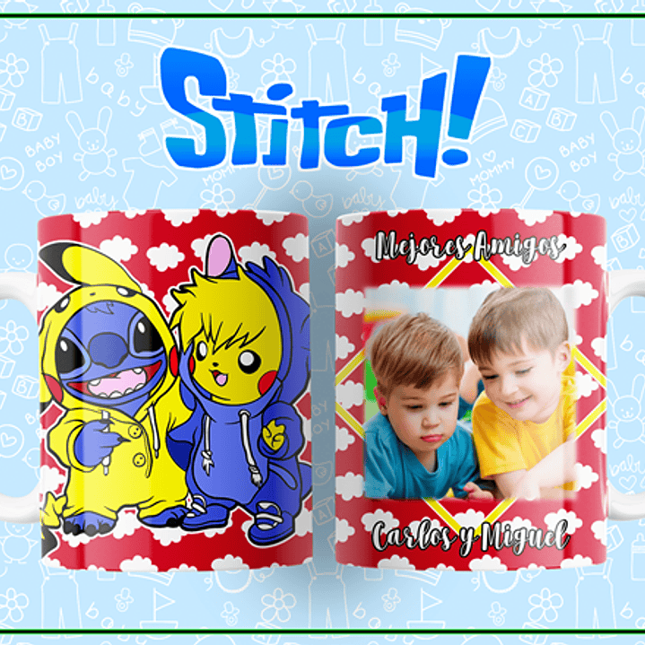 10 Plantillas de Diseño Tazas Stitch Mejores Amigos Archivos Editables PSD 1