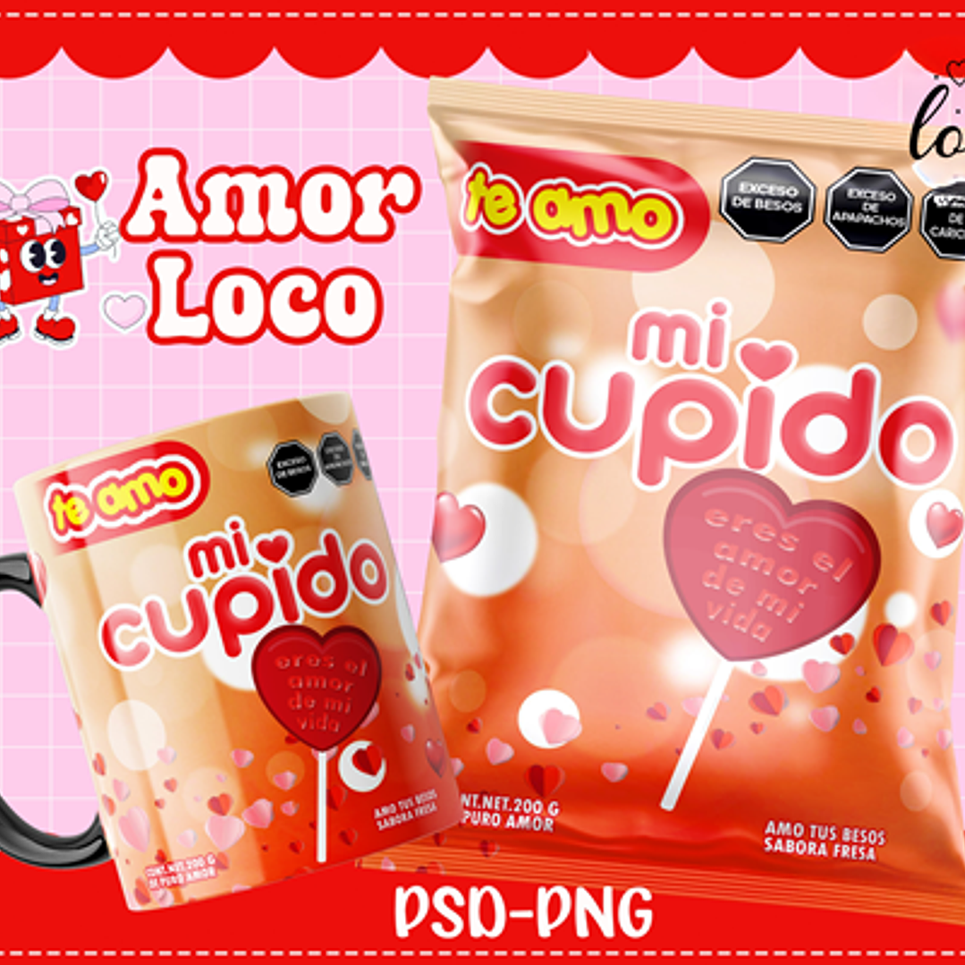 Plantillas de Diseño Tazas Golosinas San Valentín Archivos PNG y PSD 5