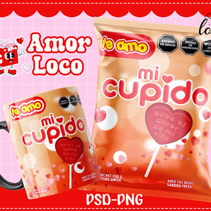 Plantillas de Diseño Tazas Golosinas San Valentín Archivos PNG y PSD 5