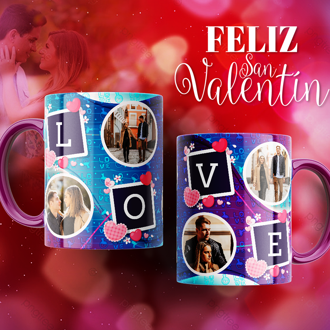 10 Plantillas de Diseño Tazas Love San Valentín Archivos Editables PSD 4