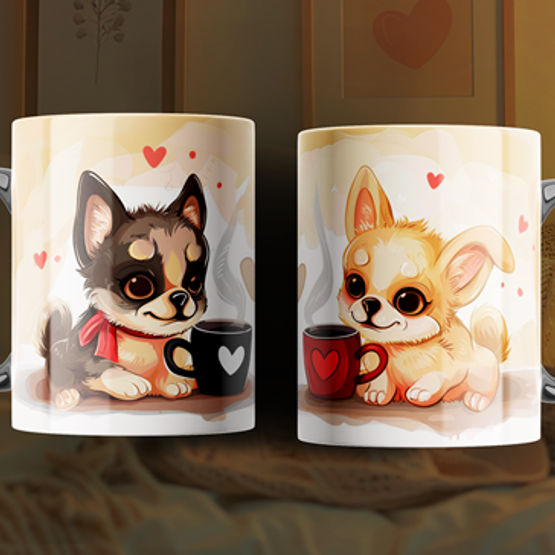6 Plantillas de Diseño Tazas Parejas San Valentín Archivos PNG 5