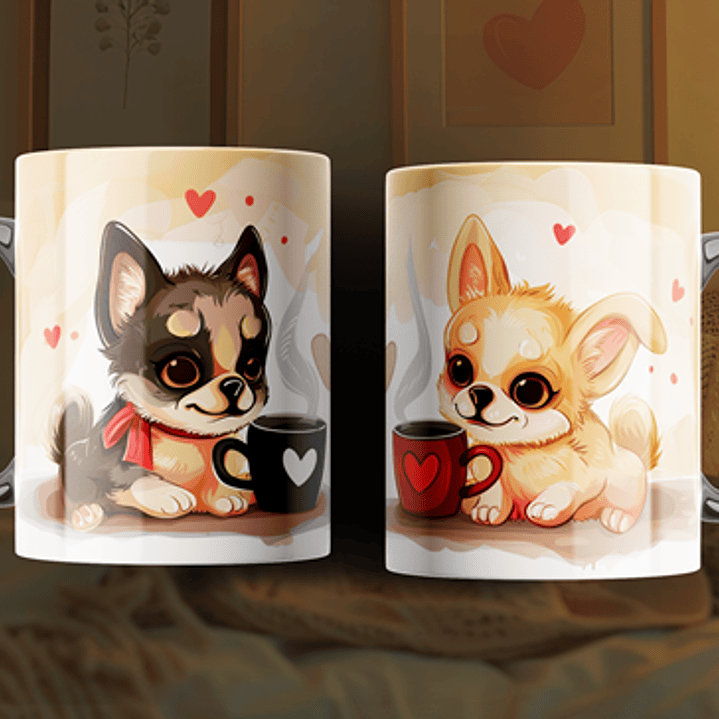6 Plantillas de Diseño Tazas Parejas San Valentín Archivos PNG 5