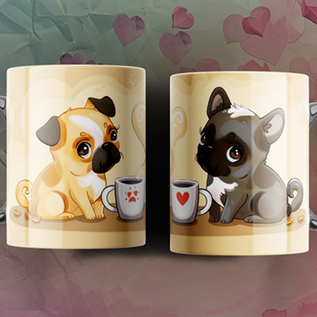 6 Plantillas de Diseño Tazas Parejas San Valentín Archivos PNG 6