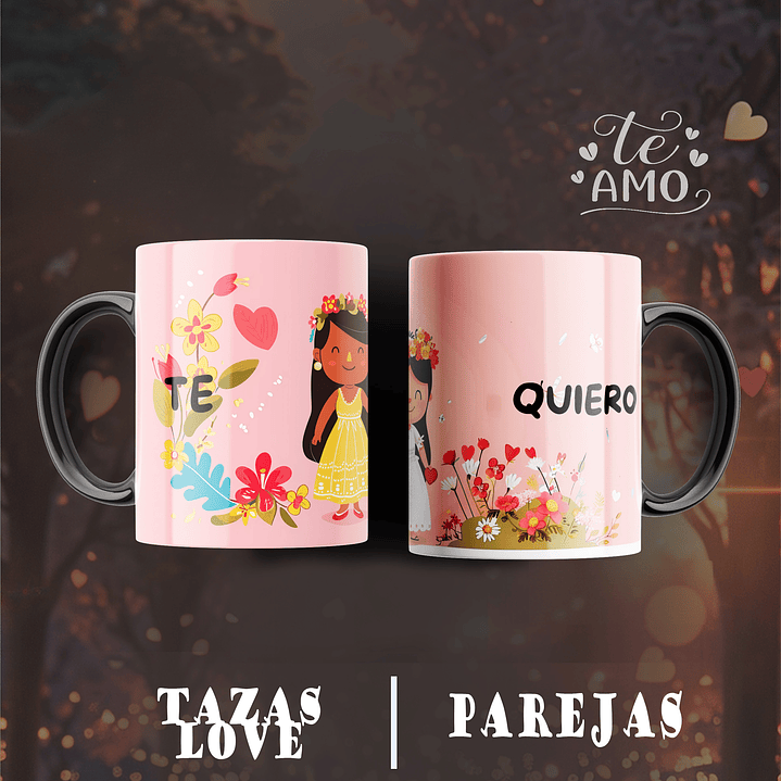 12 Plantillas de Diseño Tazas Parejas San Valentín Archivos PNG 1