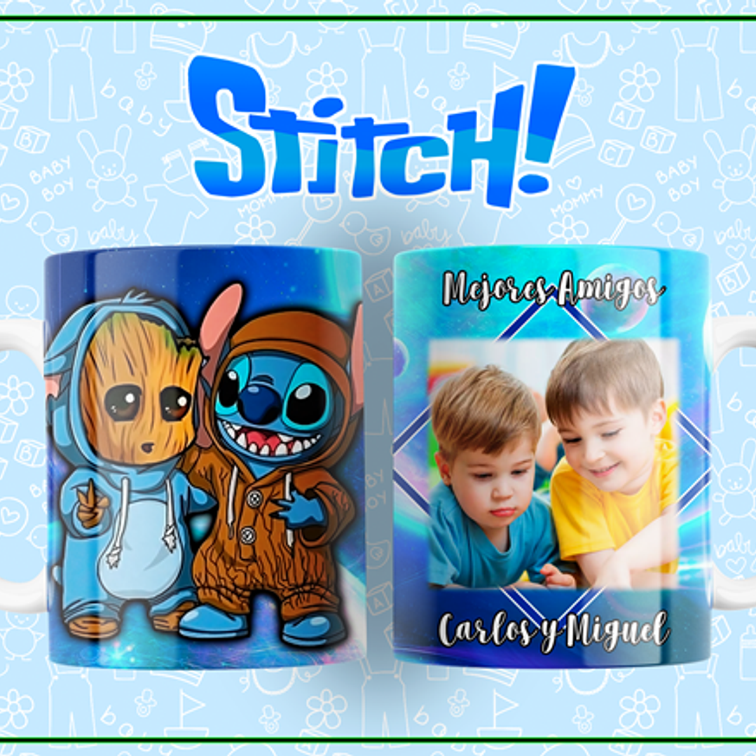 10 Plantillas de Diseño Tazas Stitch Mejores Amigos Archivos Editables PSD 5