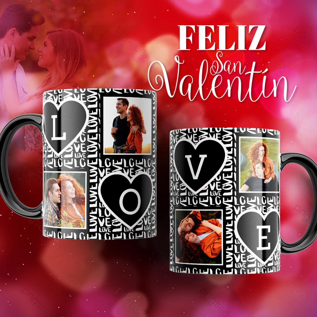 10 Plantillas de Diseño Tazas Love San Valentín Archivos Editables PSD 7