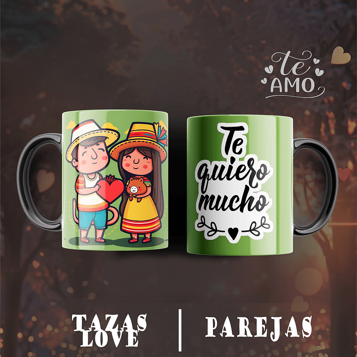 12 Plantillas de Diseño Tazas Parejas San Valentín Archivos PNG 2