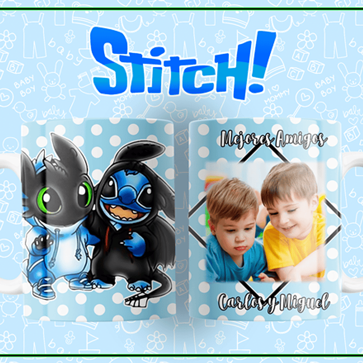 10 Plantillas de Diseño Tazas Stitch Mejores Amigos Archivos Editables PSD 6