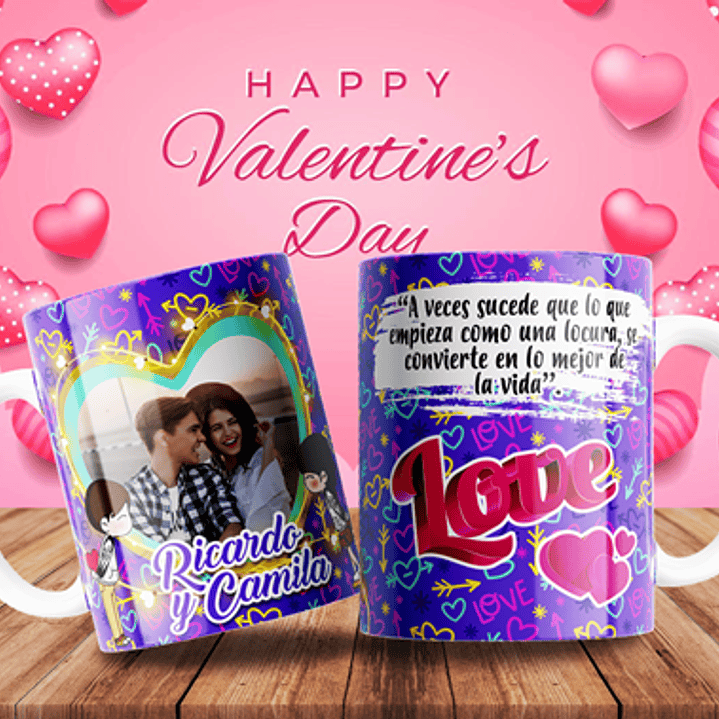 7 Plantillas de Diseño Tazas Love San Valentín Archivos Editables PSD 3