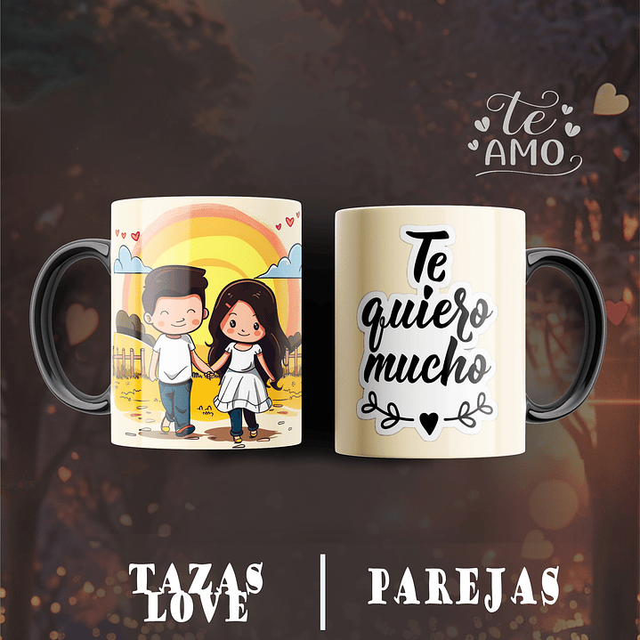 12 Plantillas de Diseño Tazas Parejas San Valentín Archivos PNG 3
