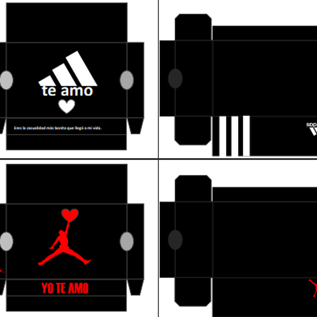 12 Plantillas de Diseño Cajas de Zapatos San Valentín Archivos PDF 3