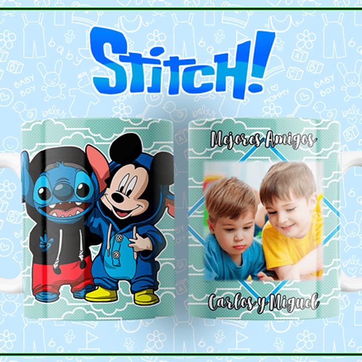 10 Plantillas de Diseño Tazas Stitch Mejores Amigos Archivos Editables PSD 8