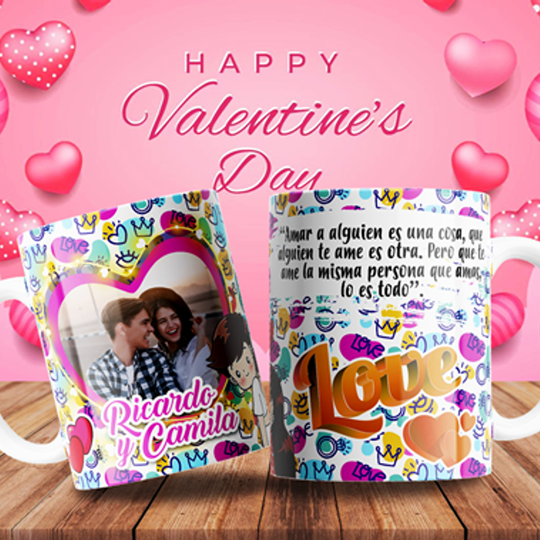 7 Plantillas de Diseño Tazas Love San Valentín Archivos Editables PSD 5