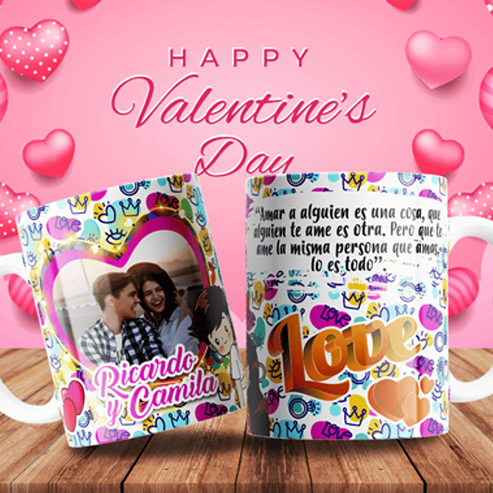 7 Plantillas de Diseño Tazas Love San Valentín Archivos Editables PSD 5