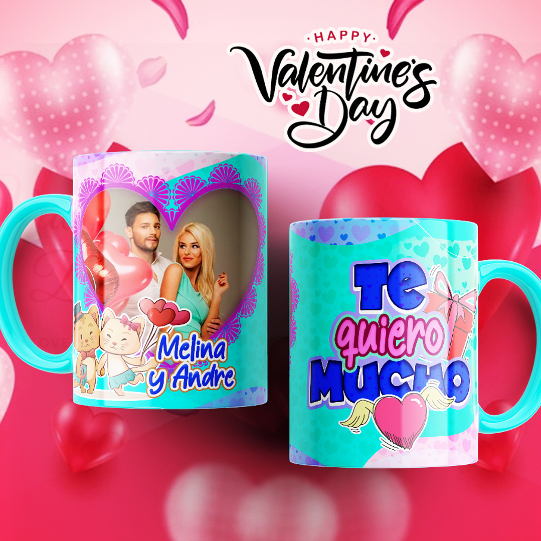 12 Plantillas de Diseño Tazas Te Quiero Mucho San Valentín Archivos Editables PSD 6