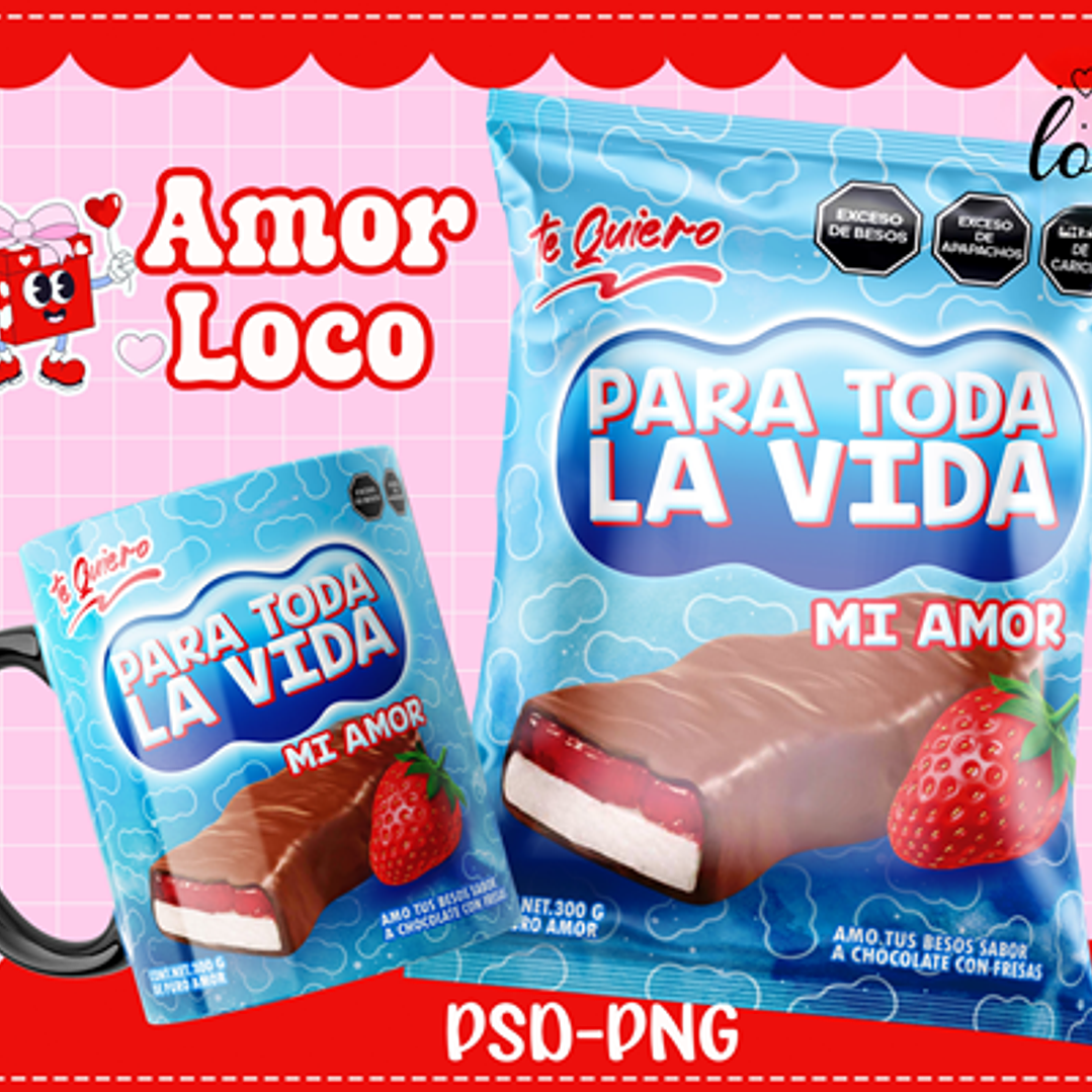Plantillas de Diseño Tazas Golosinas San Valentín Archivos PNG y PSD 13