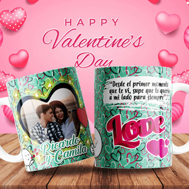 7 Plantillas de Diseño Tazas Love San Valentín Archivos Editables PSD 7