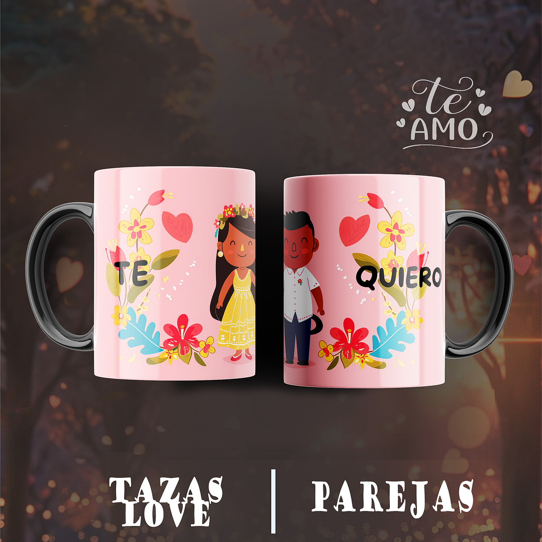 12 Plantillas de Diseño Tazas Parejas San Valentín Archivos PNG 8