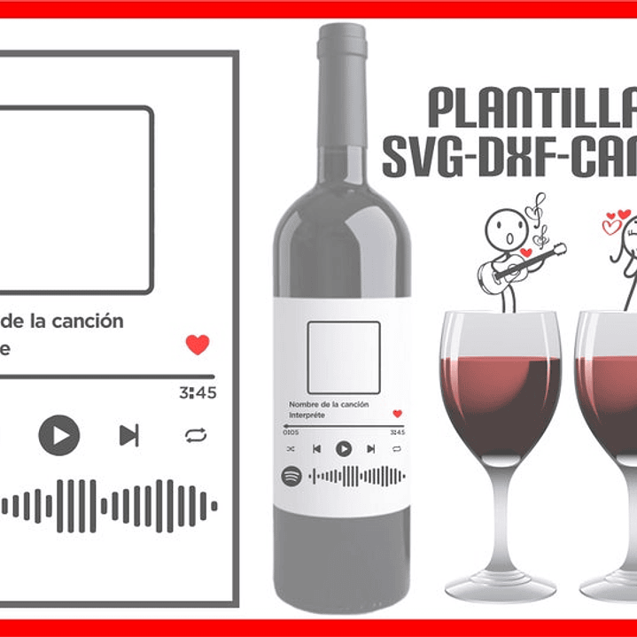 Plantillas de Diseño para Botellas San Valentín Archivos SVG y Studio 5