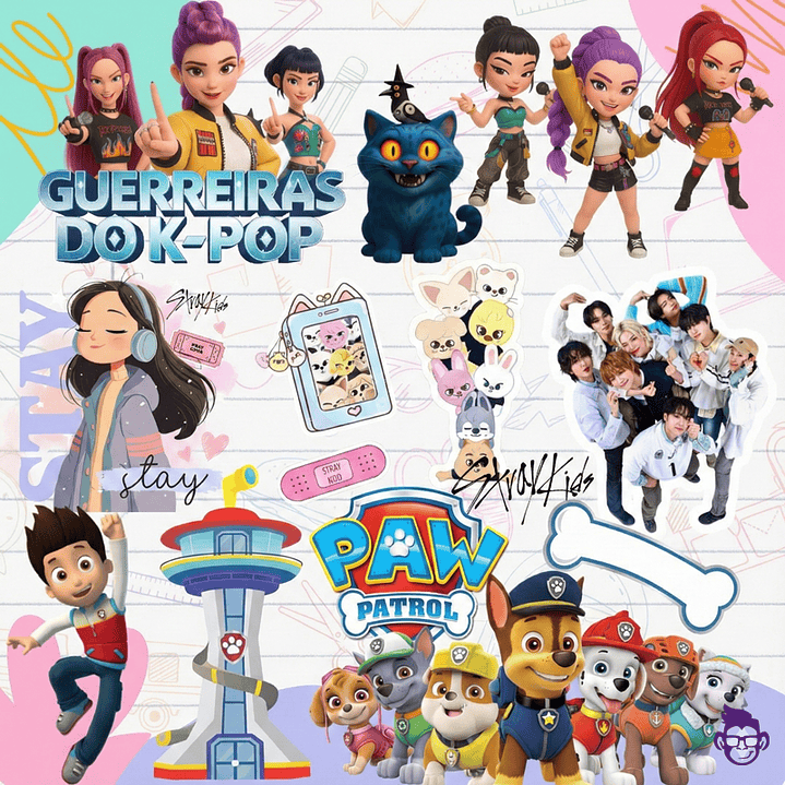 Diseños Plantilla Etiquetas Escolares Mascotas y Personajes 2026 Archivos Png 7