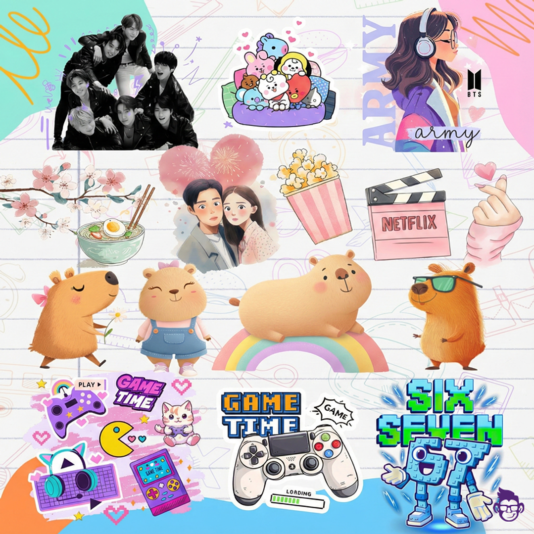 Diseños Plantilla Etiquetas Escolares Mascotas y Personajes 2026 Archivos Png 9