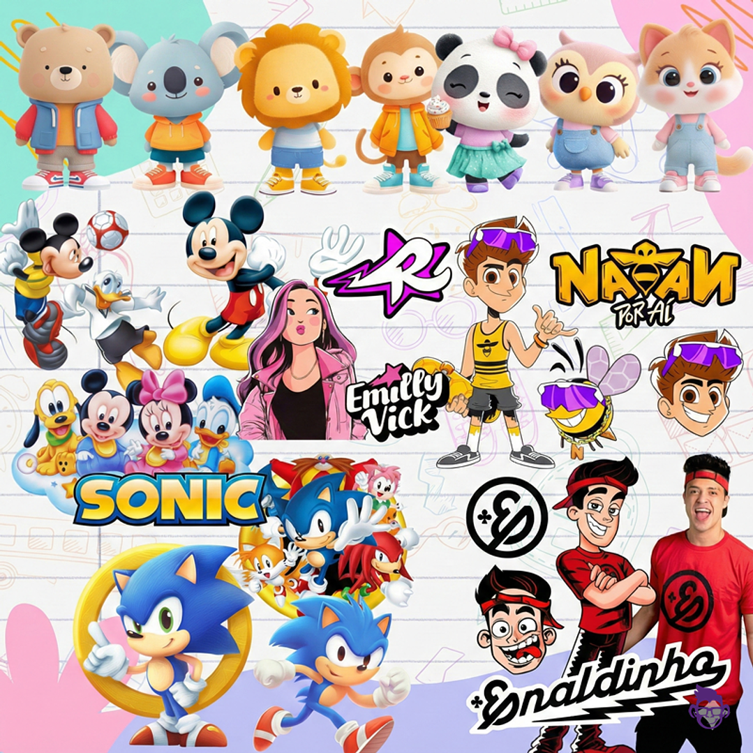 Diseños Plantilla Etiquetas Escolares Mascotas y Personajes 2026 Archivos Png 11