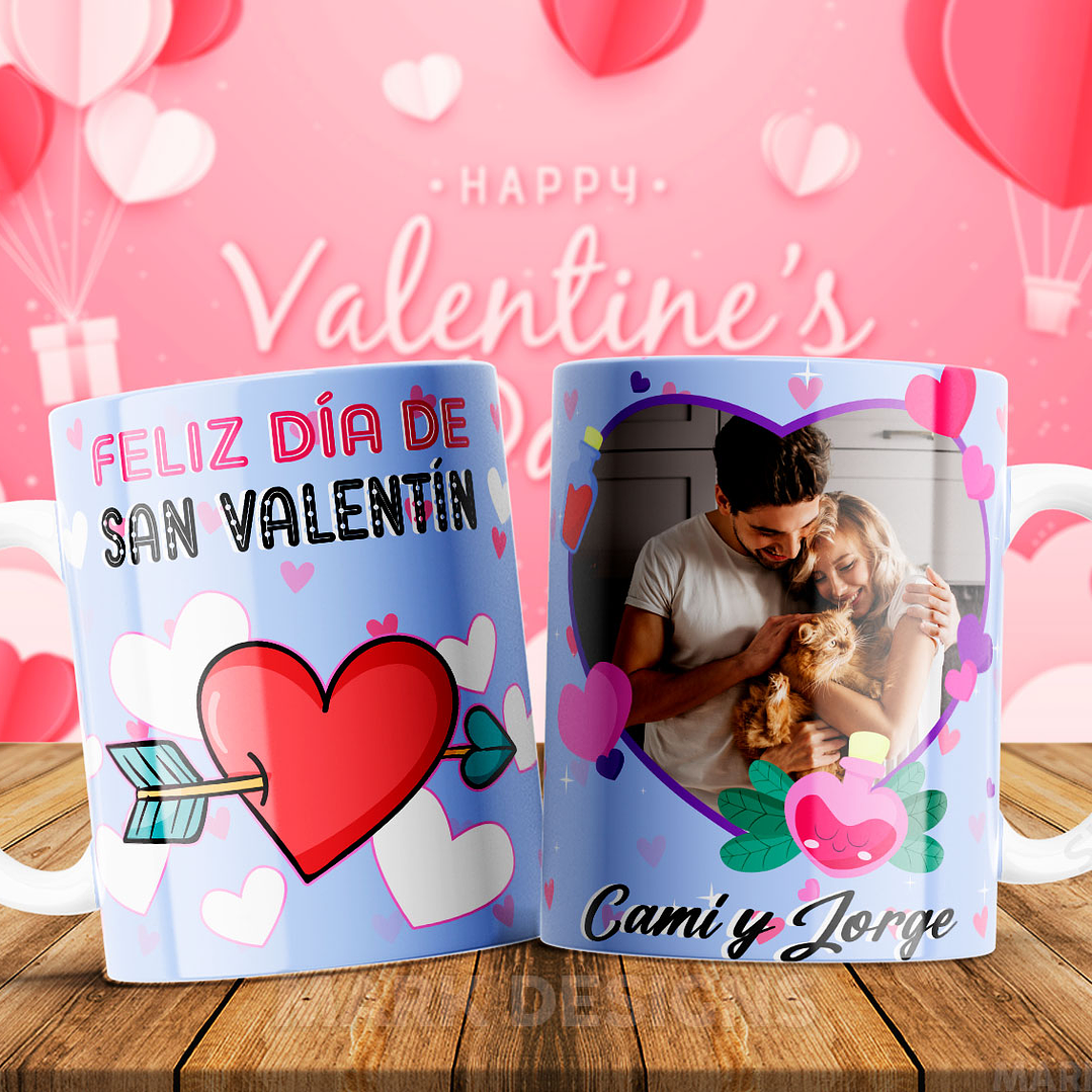 12 Plantillas de Diseño Tazas Feliz San Valentín Archivos PNG y Editable PSD 1