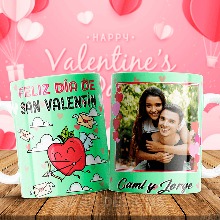 12 Plantillas de Diseño Tazas Feliz San Valentín Archivos PNG y Editable PSD 3